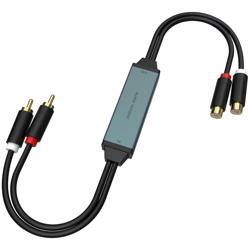 Toeasor عازل ضوضاء الحلقة الأرضية، فلتر ضوضاء مكبر الصوت RCA لسيارات الصوت وستيريو المنزل، مثبط ضوضاء ستيريو السيارة، عازل الحلقة الأرضية RCA لإزالة ضوضاء الصوت - Image 1